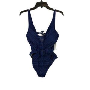 Becca Women’s Blue Crochet One Piece Swimsuit Size M